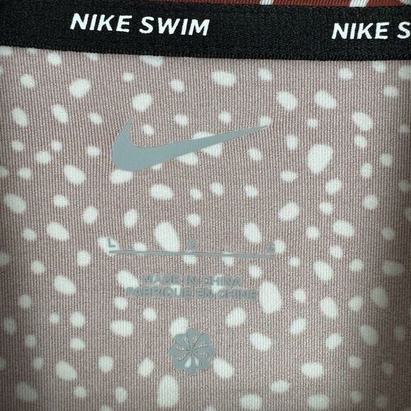 Nike Rash Guard Top Womens Large Brown Speckled Long Sleeve Nike Swim Beach Surf - Picture 12 of 16